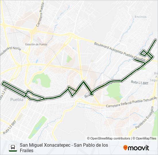 Mapa de RUTA 68B de autobús