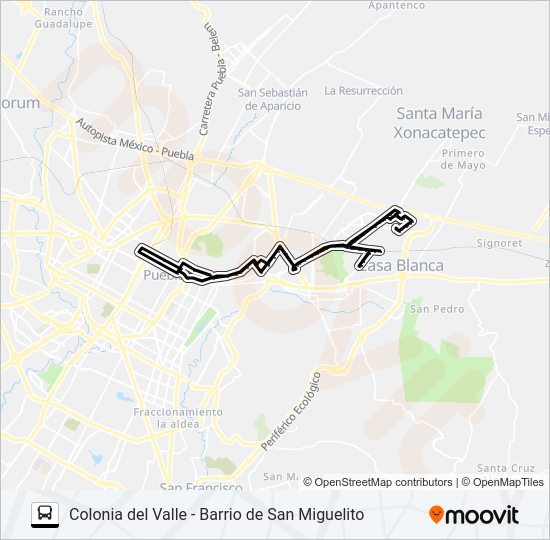 Mapa de RUTA 68C de autobús