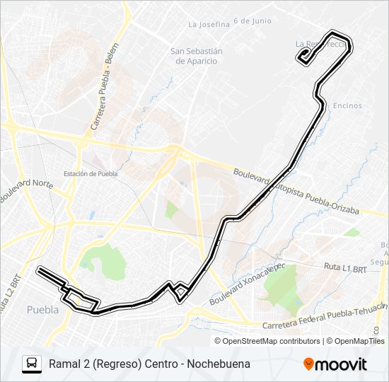Mapa de RUTA M17 de autobús