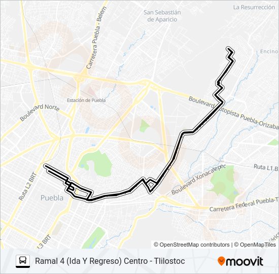 Mapa de RUTA M17 de autobús