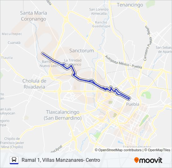 Mapa de RUTA M6B de autobús