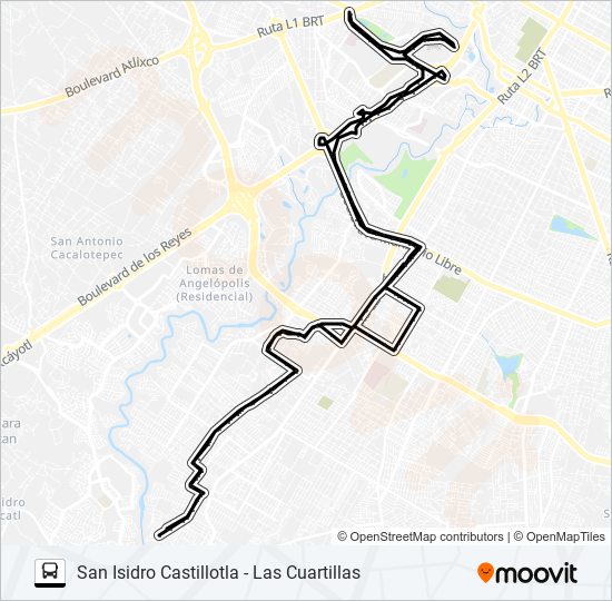 Mapa de RUTA NGA de autobús