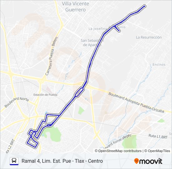 Mapa de RUTA  M21 de autobús