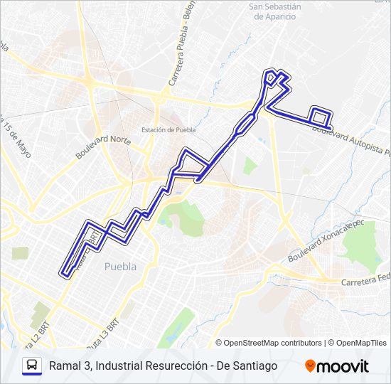 Mapa de RUTA  M21 de autobús