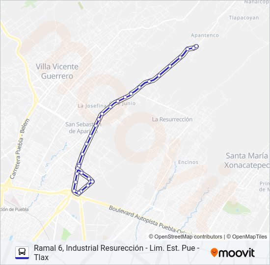 Mapa de RUTA  M21 de autobús