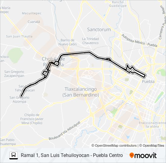 Mapa de RUTA S14A de autobús