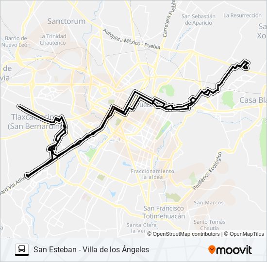 Mapa de RUTA AZTECA C de autobús