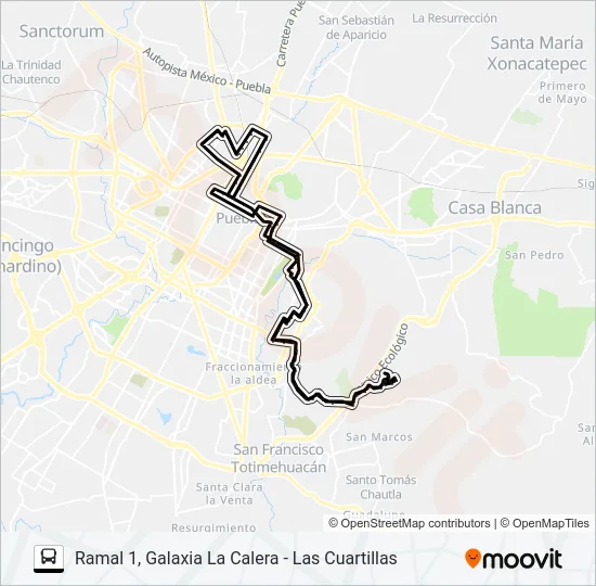 RUTA  JAGUARES Bus Line Map
