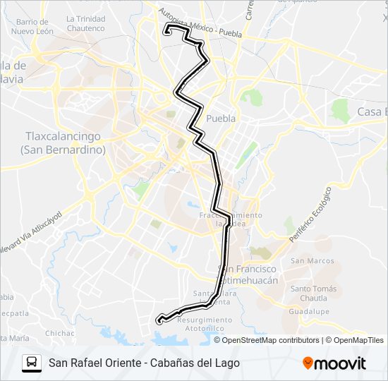 Mapa de RUTA REMANENTE 1 de autobús