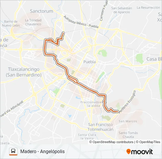 RUTA CREE - MADERO Bus Line Map