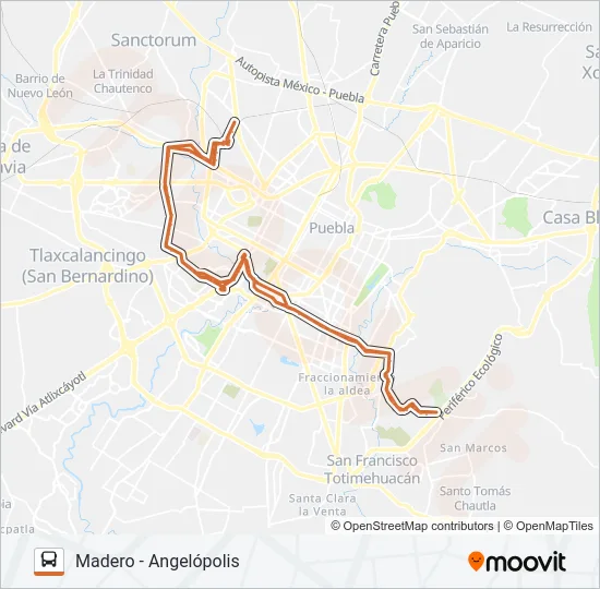 RUTA CREE - MADERO Bus Line Map