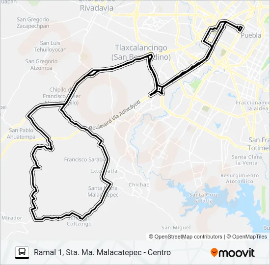 RUTA MALACATEPEC A Bus Line Map