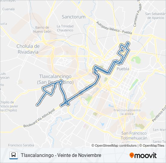 RUTA TLAXCALANCINGO bus Line Map