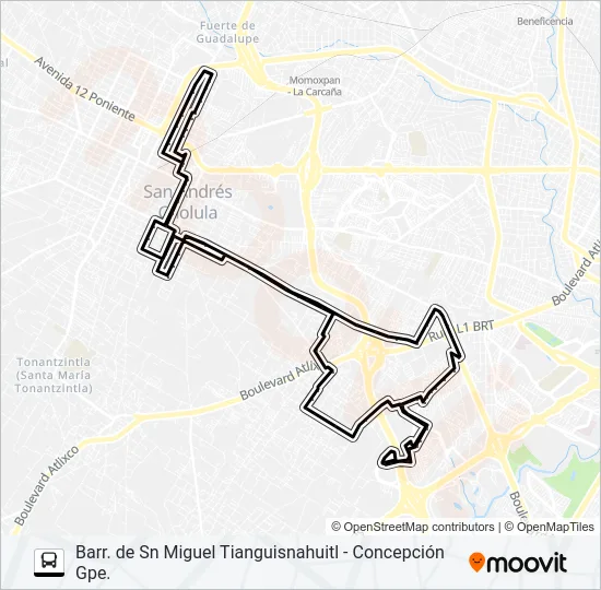 RUTA SAN ANDRÉS CHOLULA Bus Line Map