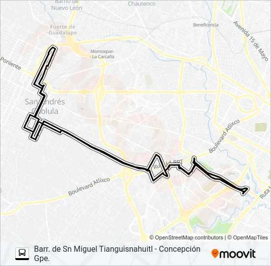 RUTA SAN ANDRÉS CHOLULA Bus Line Map