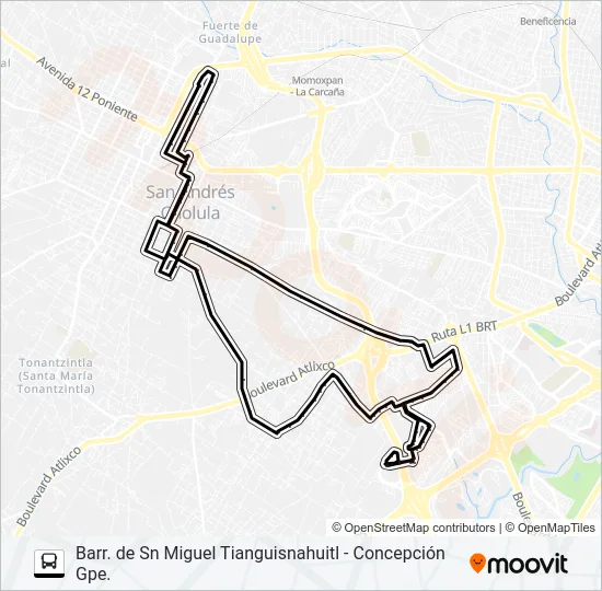 RUTA SAN ANDRÉS CHOLULA Bus Line Map