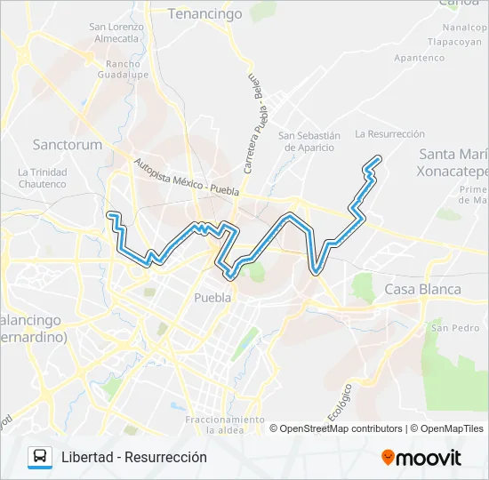 RUTA UNIÓN RESURRECCIÓN Bus Line Map