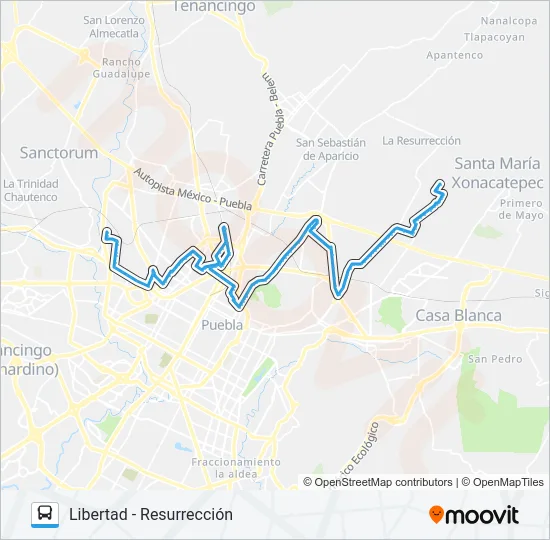 RUTA UNIÓN RESURRECCIÓN Bus Line Map