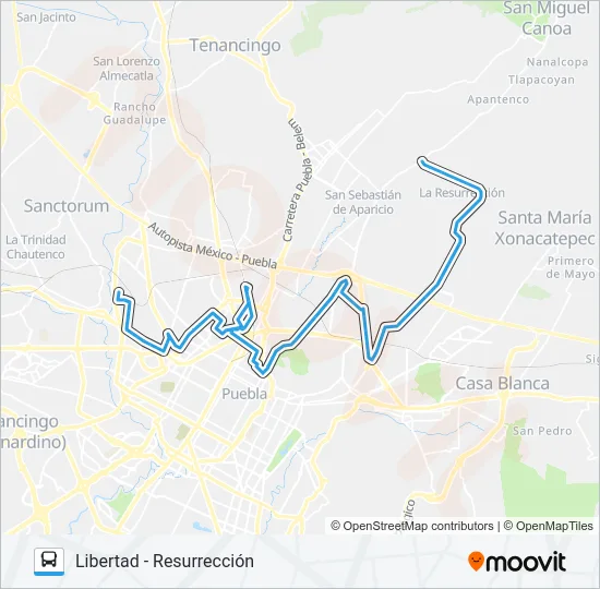 RUTA UNIÓN RESURRECCIÓN Bus Line Map