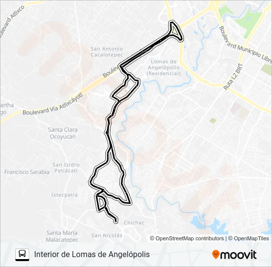 RUTA LOMAS DE ANGELÓPOLIS Bus Line Map