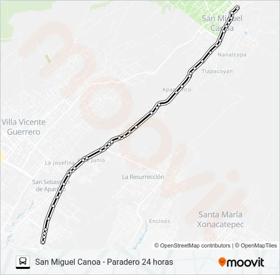 RUTA SAN MIGUEL CANOA "AZULES" Bus Line Map