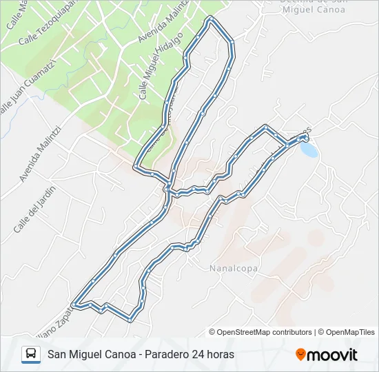 RUTA SAN MIGUEL CANOA "VERDES" Bus Line Map