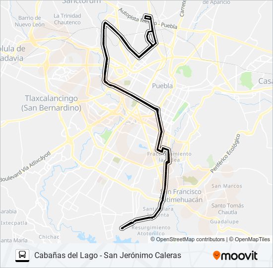 Mapa de RUTA 10B de autobús