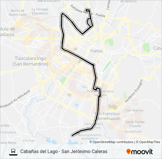 RUTA 10B Bus Line Map