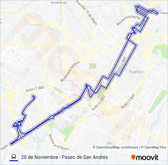 RUTA 14A Bus Line Map