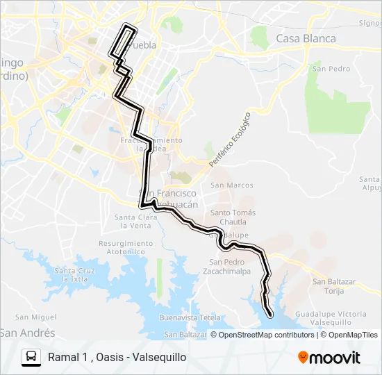 RUTA LÍNEA M1 Bus Line Map
