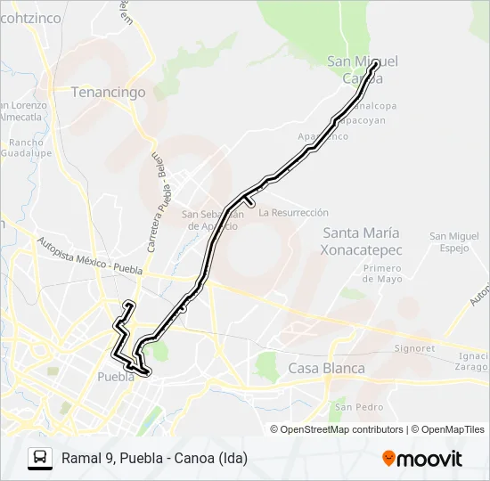 RUTA PUEBLA-CHOLULA Bus Line Map