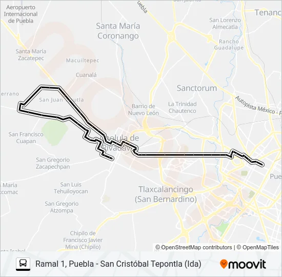 RUTA PUEBLA-CHOLULA Bus Line Map