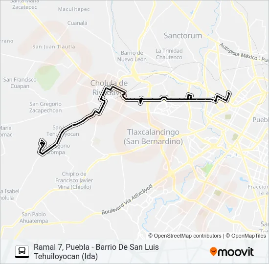 RUTA PUEBLA-CHOLULA Bus Line Map