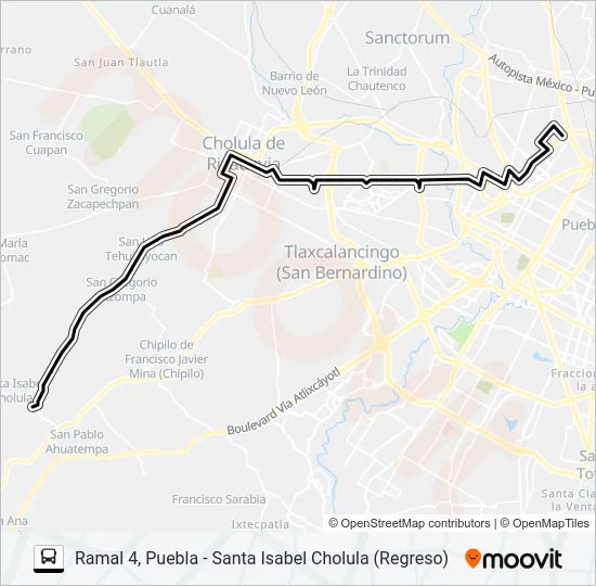 RUTA PUEBLA-CHOLULA Bus Line Map