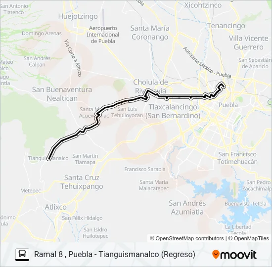 RUTA PUEBLA-CHOLULA Bus Line Map