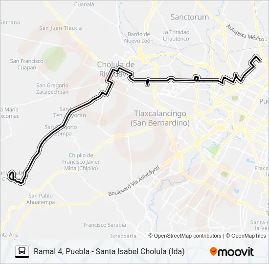 RUTA PUEBLA-CHOLULA Bus Line Map