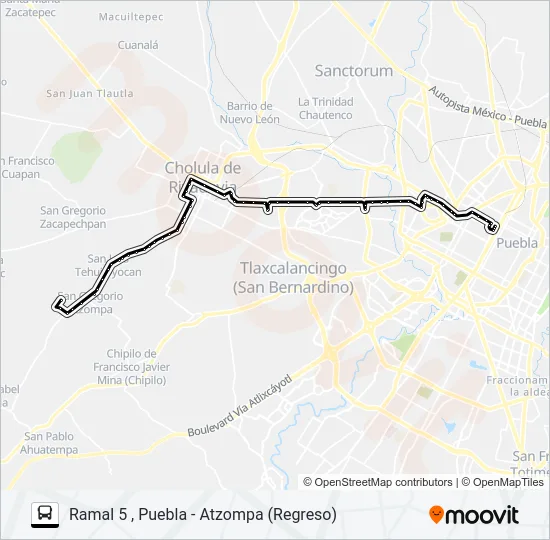 RUTA PUEBLA-CHOLULA Bus Line Map