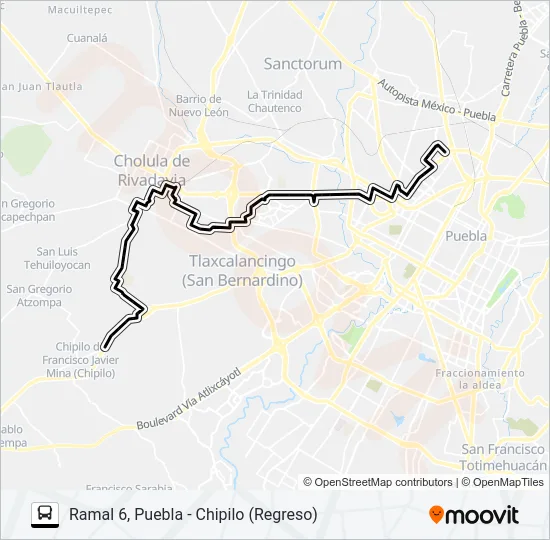 RUTA PUEBLA-CHOLULA Bus Line Map