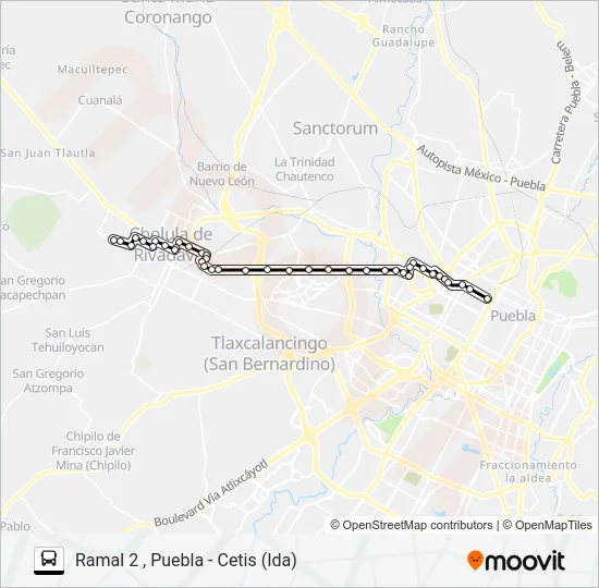 RUTA PUEBLA-CHOLULA Bus Line Map