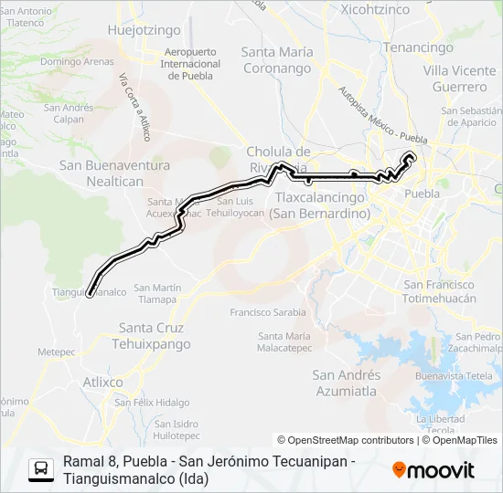 RUTA PUEBLA-CHOLULA Bus Line Map