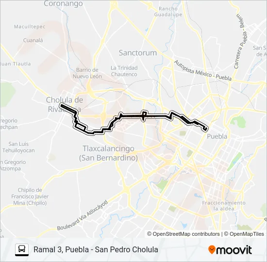 RUTA PUEBLA-CHOLULA Bus Line Map