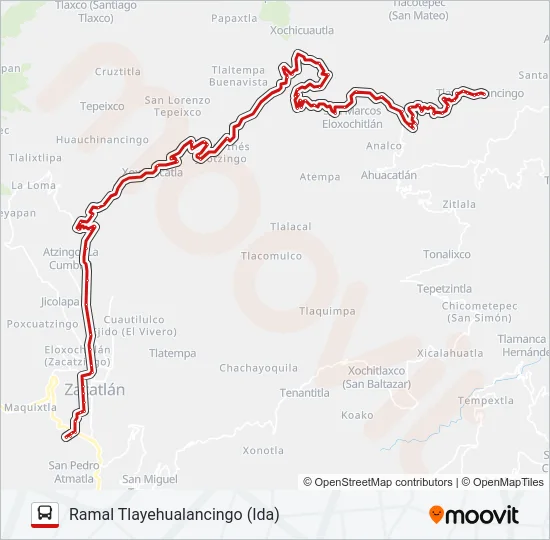 RUTA LINEA ZACAPOAXTLA Bus Line Map