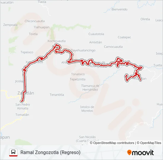 RUTA LINEA ZACAPOAXTLA Bus Line Map