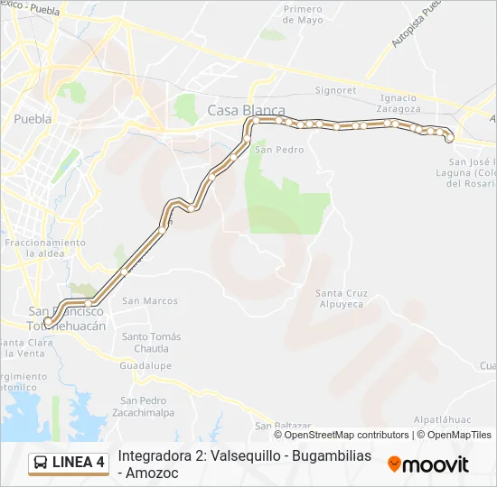 LINEA 4 Bus Line Map