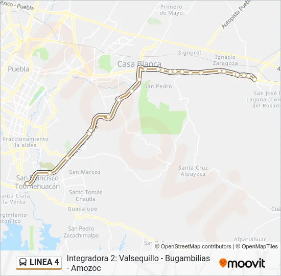 LINEA 4 Bus Line Map
