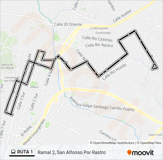 RUTA 1 Bus Line Map