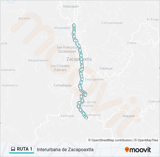 Mapa de RUTA 1 de autobús
