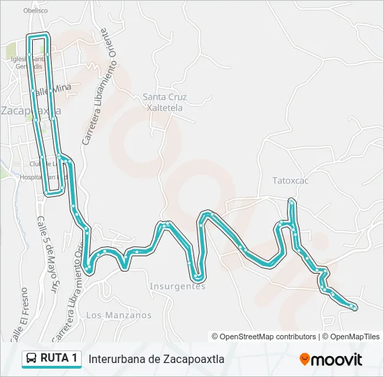 RUTA 1 Bus Line Map