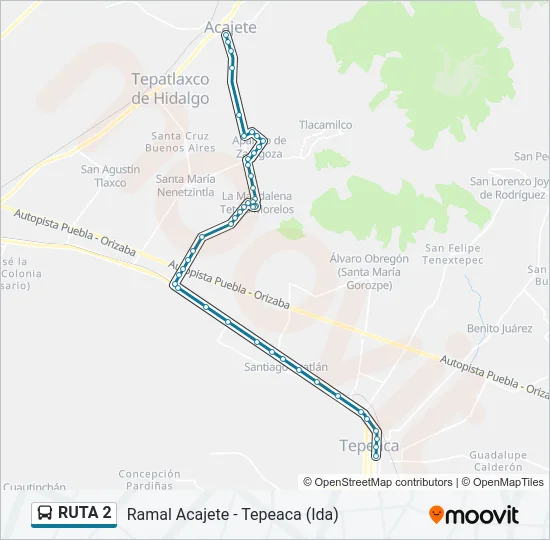 RUTA 2 Bus Line Map