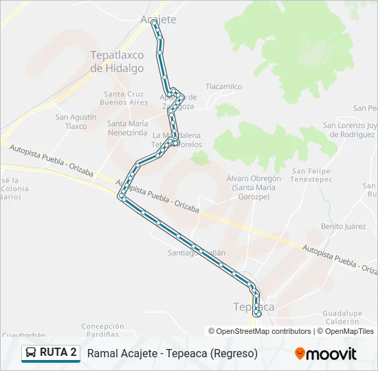 RUTA 2 Bus Line Map
